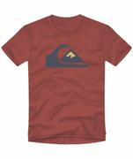 Koszulki sportowe męskie - Męski t-shirt z nadrukiem QUIKSILVER Comp Logo - bordowy - miniaturka - grafika 1