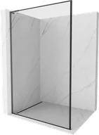 Ścianki i drzwi prysznicowe - Mexen Kioto L ścianka prysznicowa Walk-in 120 x 200 cm, czarny wzór, gun metal - 800-120-103-95-70 - miniaturka - grafika 1