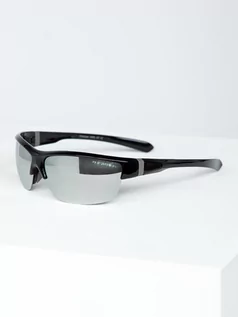 Okulary przeciwsłoneczne - Czarno-srebrne okulary przeciwsłoneczne Denley PLS6 - grafika 1