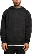 Bluzy męskie - Urban Classics Męska bluza z kapturem z dzianiny, czarny, XXL - miniaturka - grafika 1