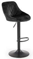 Taborety i hokery - Czarny tapicerowany hoker z regulacją wysokości - Atazia - miniaturka - grafika 1