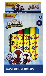 Zestaw zmywalnych flamastrów Marvel Spidey - 6 sztuk - Przybory szkolne - miniaturka - grafika 1
