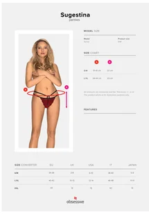 Obsessive Sugestina Figi - Czerwony Wariant/Rozmiar: S/M  << DYSKRETNIE   |   DOSTAWA 24h   |  GRATISY - Majtki damskie - miniaturka - grafika 5
