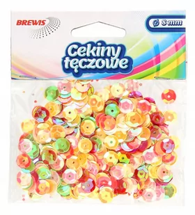 CEKINY TĘCZOWE KOŁA 8MM 10G MIX KOLORÓW BREWIS - Scrapbooking - miniaturka - grafika 1