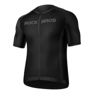 Koszulki rowerowe - Koszulka rowerowa rozpinana z krótkim rękawem XXL - czarna ROCKBROS - miniaturka - grafika 1