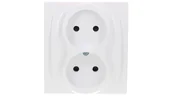 Gniazdka elektryczne - Karlik elektrotechnik LOGO Gniazdo podwójne b/u biały LGP-2 LGP-2p - miniaturka - grafika 1