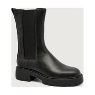 Botki damskie - Calvin Klein Skórzane sztyblety CHELSEA - miniaturka - grafika 1