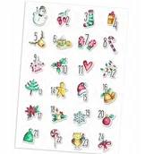 Ozdoby bożonarodzeniowe - KALENDARZ ADWENTOWY a5 24 NAKLEJKI ŚWIĄTECZNE 07 - miniaturka - grafika 1