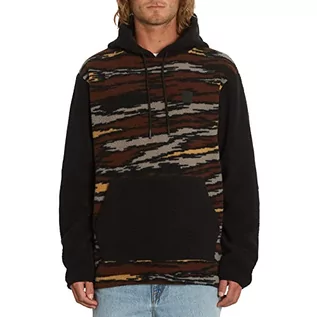 Bluzy męskie - Volcom Męska bluza z kapturem Iso91 Po brązowa (Bark Brown), XL, brązowy (Bark Brown), XL - grafika 1
