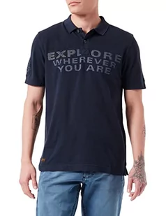 Camel Active Męska Koszulka Polo, Niebieski Night Blue, M - Koszulki męskie - miniaturka - grafika 1