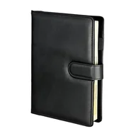 Kalendarze - Planner dzienny kalendarz uniwersalny premium czarny A5 z wymiennym wkładem zapięcie magnetyczne Genua - miniaturka - grafika 1