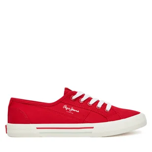 Tenisówki Pepe Jeans Brady Basic W PLS31287 Czerwony - Trampki damskie - miniaturka - grafika 1
