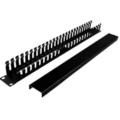 Pozostałe akcesoria sieciowe - Organizer kabli 1U 19" Rack metalowa osłona - miniaturka - grafika 1