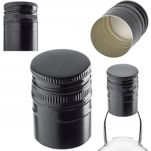 ZAKRĘTKI DO BUTELEK fi30 NAKRĘTKI NA BUTELKI ZAKRĘTKA 50 szt KAPSLE CZARNE - Domowy wyrób alkoholu - miniaturka - grafika 1