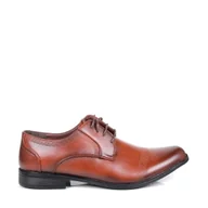 Półbuty męskie - MĘSKIE PÓŁBUTY WIZYTOWE ELEGANCKIE PANTOFLE BADOXX 428 BRĄZOWE LICOWE - miniaturka - grafika 1