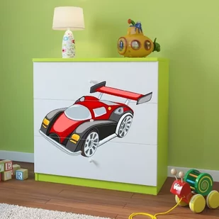 KocotKids Komoda do pokoju dziecięcego, babydreams, auto wyścigowe, 81 cm, zielona - Komody dla dzieci - miniaturka - grafika 1