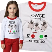 Piżamy dla dziewczynek - Piżama dziecięca Muszę Iść Owce Dzwonią 98/104 - VoloDonum - miniaturka - grafika 1