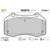 Klocki hamulcowe - Klocki hamulcowe - komplet VALEO 302072 - miniaturka - grafika 1