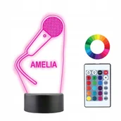 Lampy stojące - Lampka Nocna 3D LED MIKROFON PIOSENKARZ Prezent - miniaturka - grafika 1