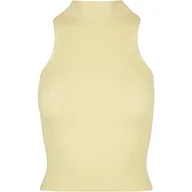Koszulki i topy damskie - Urban Classics Women's Ladies Short Rib Knit Turtleneck Top T-Shirt, softyellow, rozmiar 4XL, Softyellow, 4XL - miniaturka - grafika 1