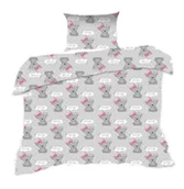 Pościel dla dzieci - Pościel 140x200 misie szara różowa Kids - miniaturka - grafika 1