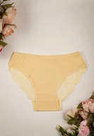 Majtki damskie - Jasnobeżowe Elastyczne Majtki Figi z Koronkowym Tyłem Deslan - miniaturka - grafika 1