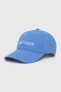 Czapki męskie - Tommy Hilfiger czapka z daszkiem bawełniana kolor niebieski z aplikacją - grafika 1