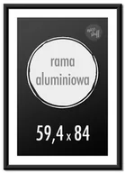 Ramki na zdjęcia - Ramka na zdjęcia 59,4x84 cm A1 Ramki aluminiowe 84x59,4 cm czarna - miniaturka - grafika 1