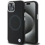 Etui i futerały do telefonów - Etui BMW Signature Liquid Silicone MagSafe na iPhone 15 - czarne - miniaturka - grafika 1