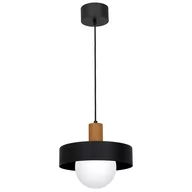 Lampy sufitowe - Luminex Canan 4049 lampa wisząca zwis 1x60W E27 czarny/biały/naturalny - miniaturka - grafika 1