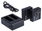 Baterie i akcesoria - Ładowarka podwójna SJCAM +2x Bateria SJ4000 SJ5000 - miniaturka - grafika 1
