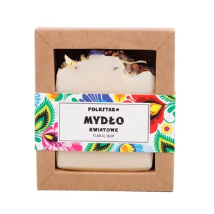 MYDŁO 125g KWIATOWE - ŁOWICKIE BIAŁE FOLKSTAR - Mydła - miniaturka - grafika 1