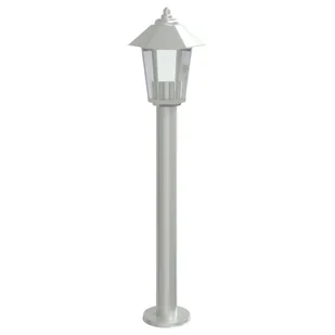 Lampa ogrodowa na słupku, srebrna, 80 cm, stal nierdzewna - Lampy ogrodowe - miniaturka - grafika 1