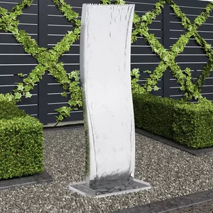 vidaXL Fontanna ogrodowa z pompą, stal nierdzewna, 130 cm, wygięta - Fontanny ogrodowe - miniaturka - grafika 1
