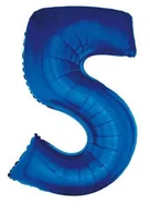 Balony i akcesoria - Balon foliowy "5" niebieski 85cm - miniaturka - grafika 1