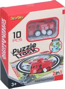 Samochody i pojazdy dla dzieci - Puzzle tor samochodowy z autkiem EDDY TOYS 10el - miniaturka - grafika 1