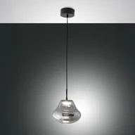 Lampy sufitowe - Fabas Luce Lampa wisząca szklana Deva, możliwość ściemniania, aluminiowy / szary / cynkowy, salon / jadalnia, szkło, nowoczesny - miniaturka - grafika 1