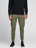 Spodnie męskie - Jack&Jones Spodnie materiałowe Paul Flake 12141844 Zielony Tapered Fit - miniaturka - grafika 1