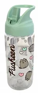 Bidony dla dzieci - Pusheen Bidon tritan 500ml zielony z serduszkami - miniaturka - grafika 1