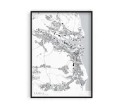 Obrazy i zdjęcia - Mapa Gdyni, Plakat Gdynia, Mapy miast - miniaturka - grafika 1