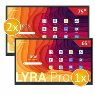Zestaw Aktywna Tablica 2 x Newline Lyra Pro 75" + Lyra Pro 65" z uchwytami - Tablice interaktywne - miniaturka - grafika 1