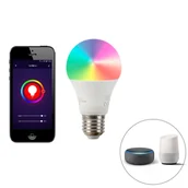 Lampy ogrodowe - QAZQA Kinkiet zewnętrzny antracyt IP44 żarówka WiFi LED E27 A60 - Emmerald - miniaturka - grafika 1