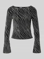 Sukienki - Bluzka z długim rękawem i okrągłym dekoltem model ‘GILLY’ - miniaturka - grafika 1