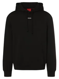 HUGO Męska bluza z kapturem Mężczyźni Bawełna czarny jednolity, S - Bluzy męskie - miniaturka - grafika 1