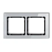 Klawisze i ramki - Karlik Ramka podwójna DECO efekt szkła szary/czarny - miniaturka - grafika 1