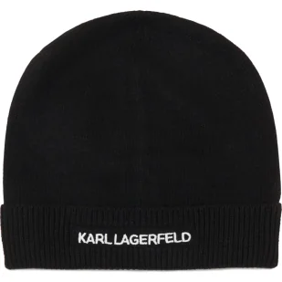 Karl Lagerfeld Czapka k/essential beanie | z dodatkiem wełny i kaszmiru - Czapki damskie - miniaturka - grafika 1