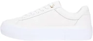 Koszulki i topy damskie - Tommy Hilfiger Damskie trampki na platformie TH pikowane FW0FW09265 Low Top, białe (Ecru), 37, Biały Ecru, 37 EU - miniaturka - grafika 1