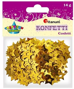 Titanum Konfetti gwiazdki złote 14 g średnica 6 i 18 mm CRAFT-FUN 284809 4551 - Pozostałe akcesoria dla plastyków - miniaturka - grafika 1