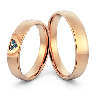 Obrączki ślubne z sercem i brylantami - Au-1193 - Obrączki ślubne - miniaturka - grafika 9