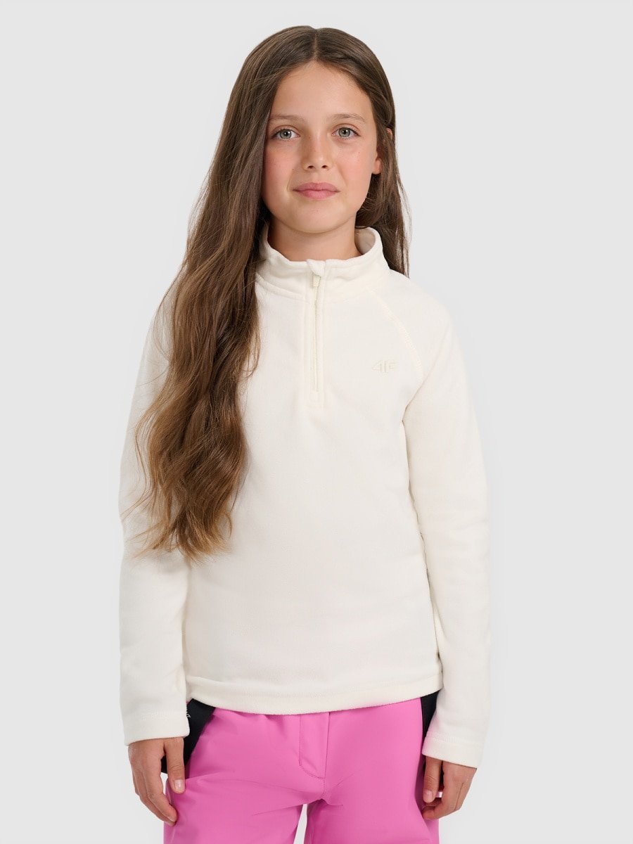 Bielizna termiczna polarowa (góra) dziewczęca 4F 4FJRAW25UFLEF070-11S Biały 146/152
